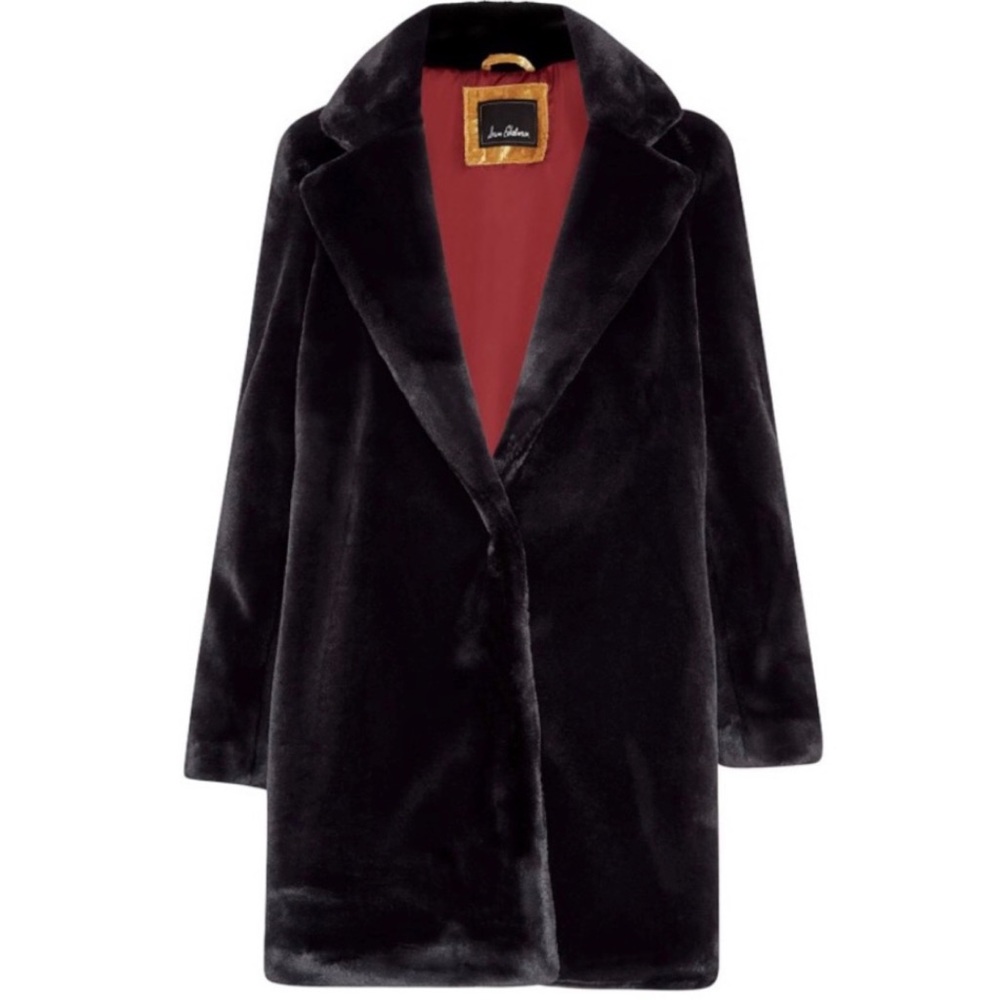 Sam Edelman Faux Fur Notch Collar Coat Size Large